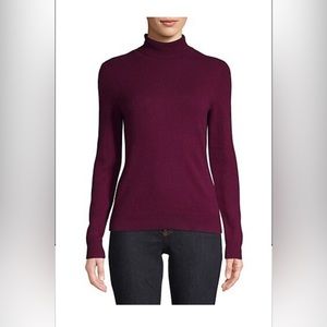 Lord and Taylor Cashmere Turtleneck in Wineberry - Size Large - New with tags